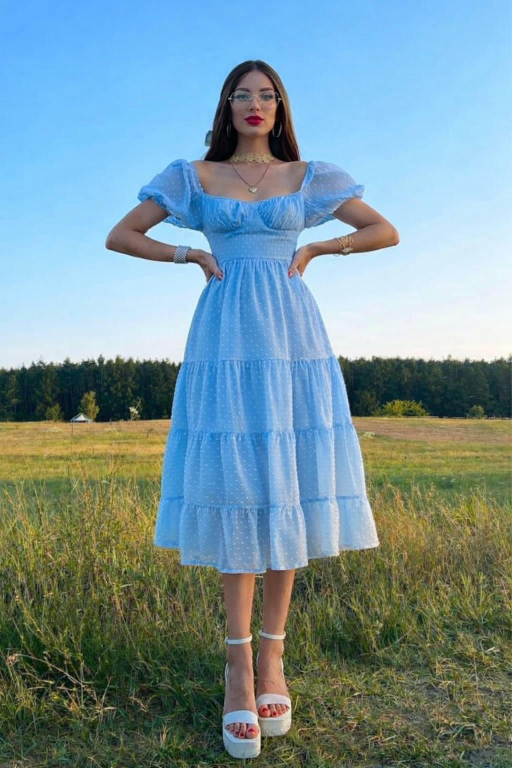 Azura Long Layered Frock Dress